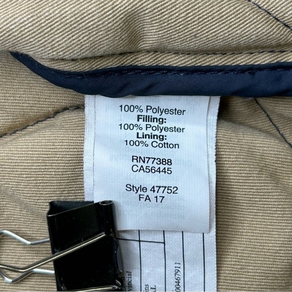 J.Crew Authentic Outerwear Quilted Vest XL Navy Blue Tan Lining - Picture 6 of 13